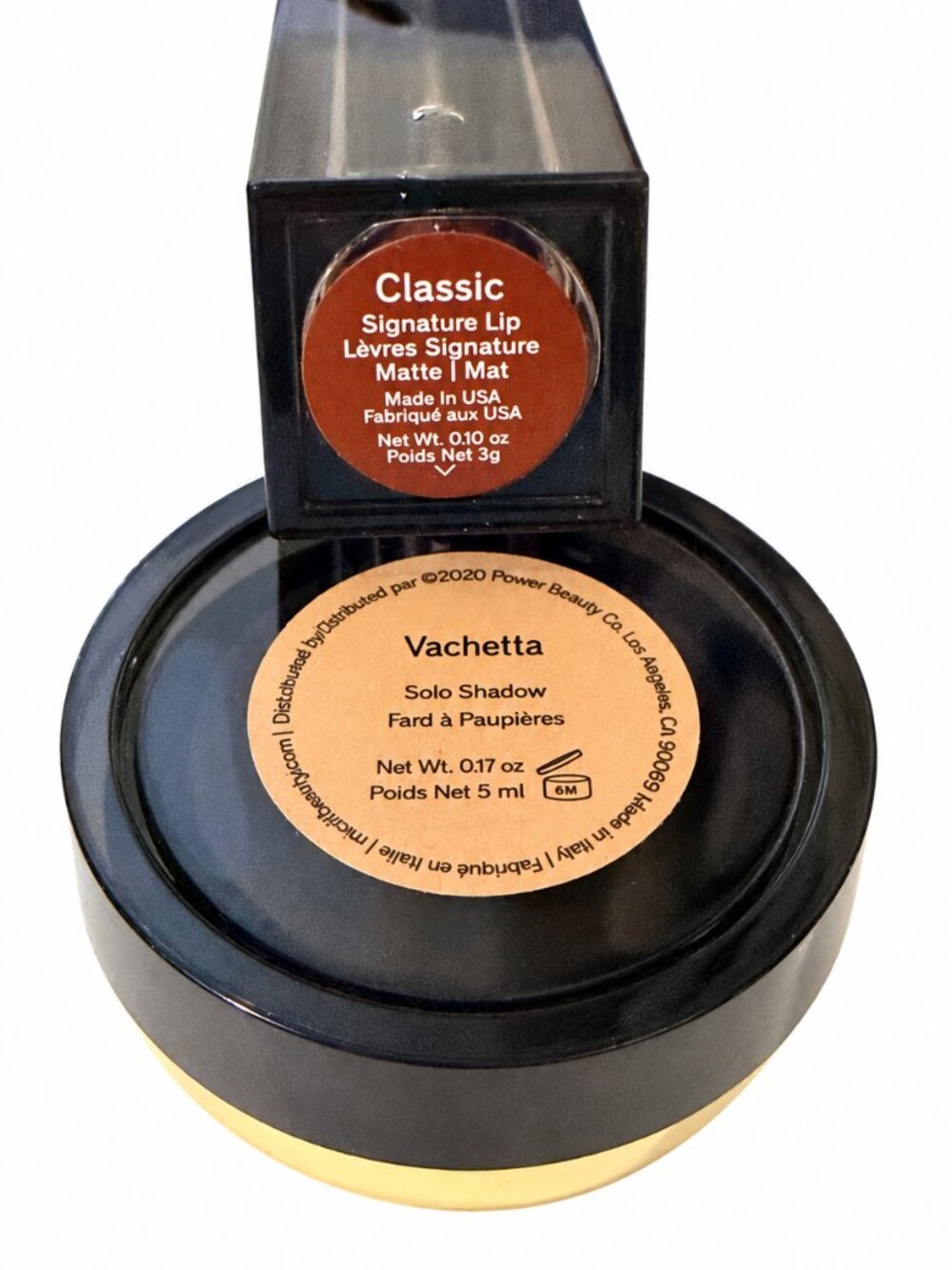Merit 2-Pc Lot Signature Lip Classic + Solo Shadow Vachetta Full Size NIB - Picture 3 of 5